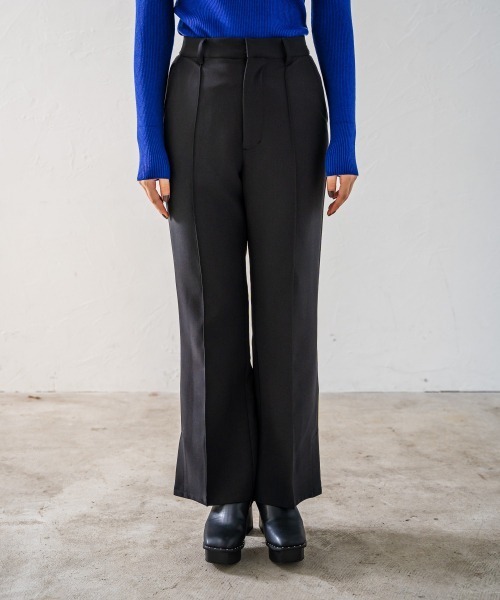 PAGEBOY(ページボーイ)の「【セットアップ対応】Wクロスセットアップフレアパンツ(タックパンツ)(スラックス・レディース・ブラック/ブラウン/グレイッシュベージュ・FREE)」の11枚目の写真
