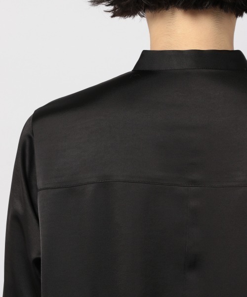 PAGEBOY（ページボーイ）の「サテンバンドカラーシャツ（シャツ/ブラウス・レディース・ブラック/オフホワイト/グレイッシュベージュ・FREE）」の16枚目の写真