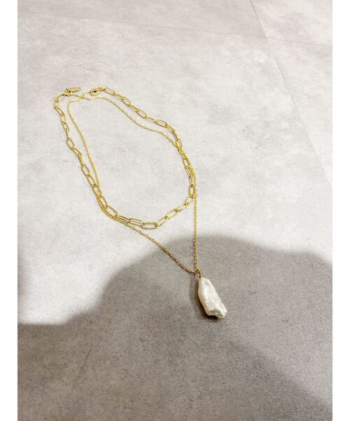 Ungrid（アングリッド）の「淡水パールレイヤードネックレス（ネックレス・レディース・ゴールド・FREE）」の2枚目の写真