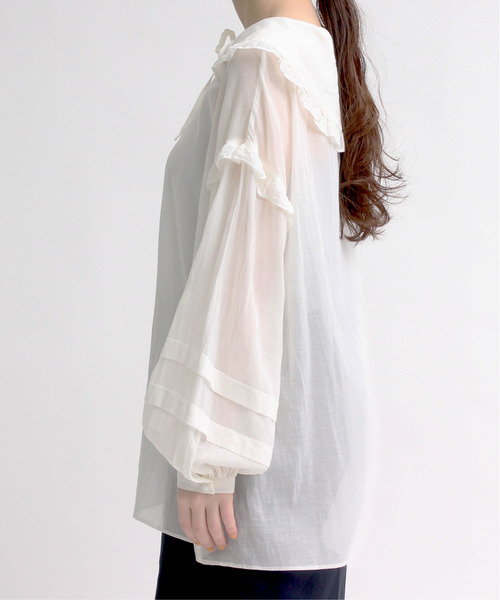 Dot&amp;Stripes CHILDWOMAN - 美品　チャイルドウーマン　ボイルトリプルワッシャーブラウス　イエロー　キュプラ Dot&Stripes CHILDWOMAN - 美品 チャイルドウーマン ボイル