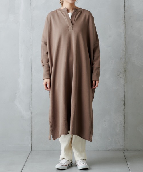 PUAL CE CIN（ピュアルセシン）の「裏毛起毛チュニック（Tシャツ/カットソー・レディース・チャコールグレー/モカ/ベージュ・FREE）」の15枚目の写真