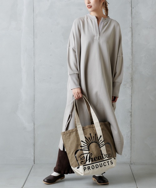 PUAL CE CIN（ピュアルセシン）の「裏毛起毛チュニック（Tシャツ/カットソー・レディース・チャコールグレー/モカ/ベージュ・FREE）」の4枚目の写真