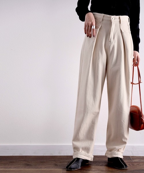 classicalelf（クラシカルエルフ）の「キッズ 深めのタックが印象的なウエストタックハイウエストデニム（デニムパンツ・キッズ・ナチュラル/グレー/ブルー・120/140/130/150/110）」の18枚目の写真