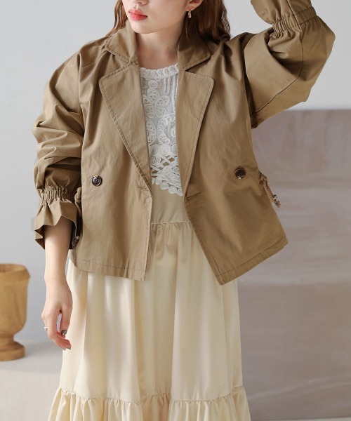 Bab（バブ）の「ショートウエストドロストジャケット（その他アウター・レディース・アイボリー/ベージュ/カーキ・38）」の3枚目の写真