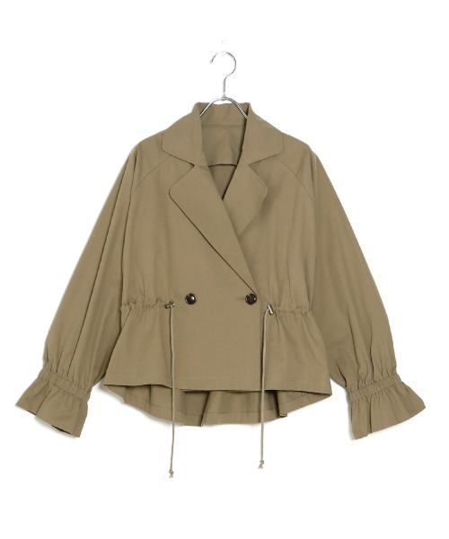 Bab（バブ）の「ショートウエストドロストジャケット（その他アウター・レディース・アイボリー/ベージュ/カーキ・38）」の7枚目の写真