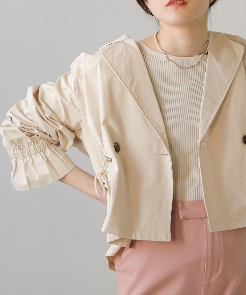 Bab（バブ）の「ショートウエストドロストジャケット（その他アウター・レディース・アイボリー/ベージュ/カーキ・38）」の19枚目の写真