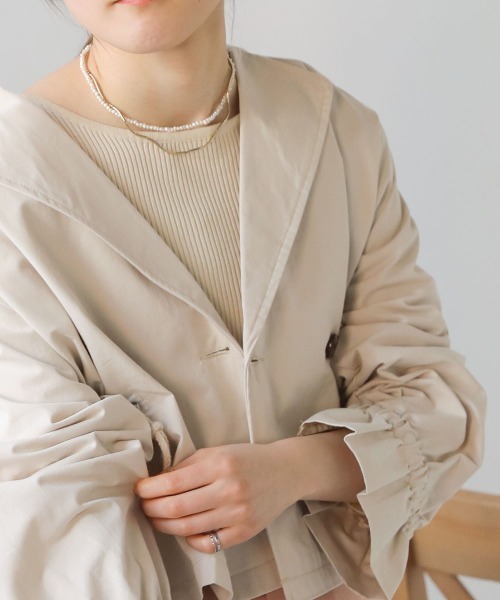 Bab（バブ）の「ショートウエストドロストジャケット（その他アウター・レディース・アイボリー/ベージュ/カーキ・38）」の20枚目の写真