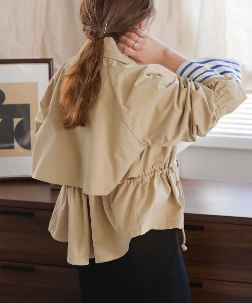 Bab（バブ）の「ショートウエストドロストジャケット（その他アウター・レディース・アイボリー/ベージュ/カーキ・38）」の11枚目の写真