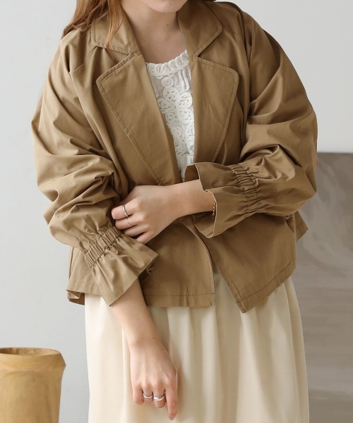 Bab（バブ）の「ショートウエストドロストジャケット（その他アウター・レディース・アイボリー/ベージュ/カーキ・38）」の13枚目の写真