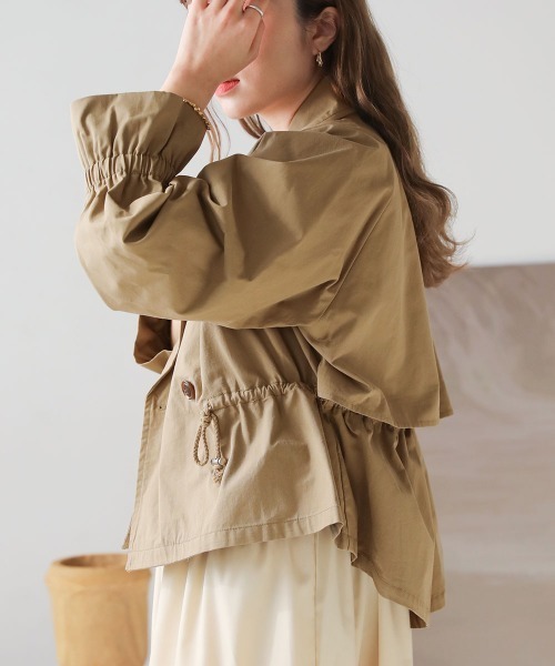 Bab（バブ）の「ショートウエストドロストジャケット（その他アウター・レディース・アイボリー/ベージュ/カーキ・38）」の14枚目の写真