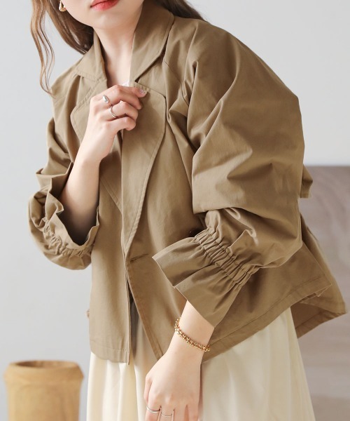 Bab（バブ）の「ショートウエストドロストジャケット（その他アウター・レディース・アイボリー/ベージュ/カーキ・38）」の15枚目の写真