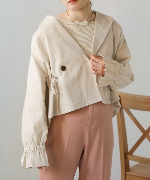 Bab（バブ）の「ショートウエストドロストジャケット（その他アウター・レディース・アイボリー/ベージュ/カーキ・38）」の17枚目の写真