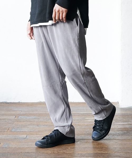 【MM】プリーツ テーパード パンツ☆SALE中 COMME CA ISM｜【セットアップ対応】シアサッカー テーパード