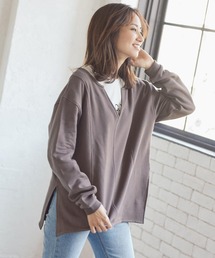 [ 裏起毛 ] 前後2WAYキーネックプルオーバー
