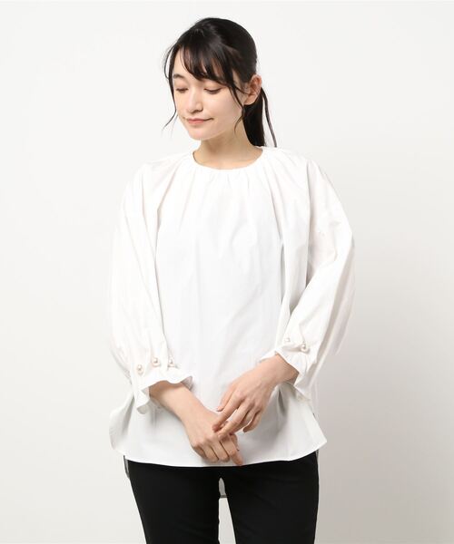INTERPLANET(インタープラネット)の「【anana】袖BIGパールブラウス(シャツ/ブラウス・レディース・オフホワイト/ブラック/ベージュ・FREE)」の13枚目の写真