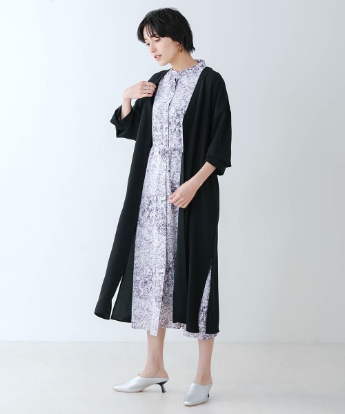 Bou Jeloud（ブージュルード）の「バックプリーツカーディガン【セレモニーにもおすすめ】（カーディガン/ボレロ・レディース・ブラック/ベージュ/カーキ・38）」の4枚目の写真