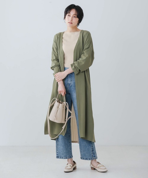 Bou Jeloud（ブージュルード）の「バックプリーツカーディガン【セレモニーにもおすすめ】（カーディガン/ボレロ・レディース・ブラック/ベージュ/カーキ・38）」の18枚目の写真