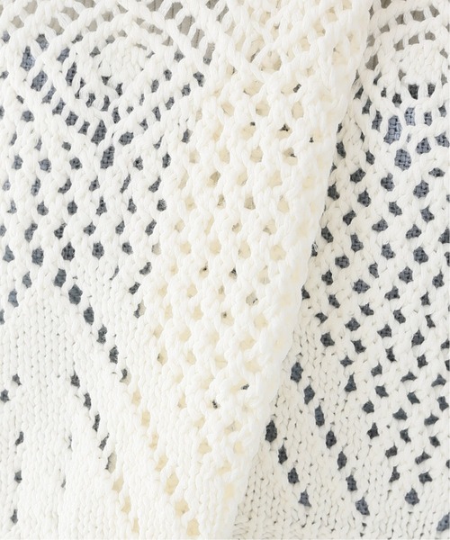 Spick & Span（スピックアンドスパン）の「メッシュパターンプルオーバー◆（ニット/セーター・レディース・ホワイト/カーキ・FREE）」の5枚目の写真