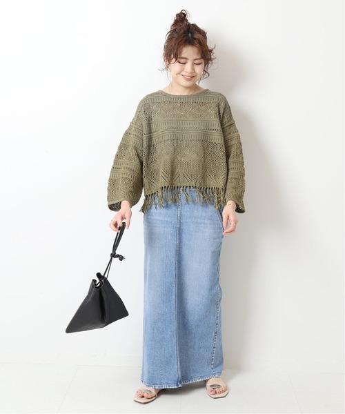 Spick & Span（スピックアンドスパン）の「メッシュパターンプルオーバー◆（ニット/セーター・レディース・ホワイト/カーキ・FREE）」の19枚目の写真