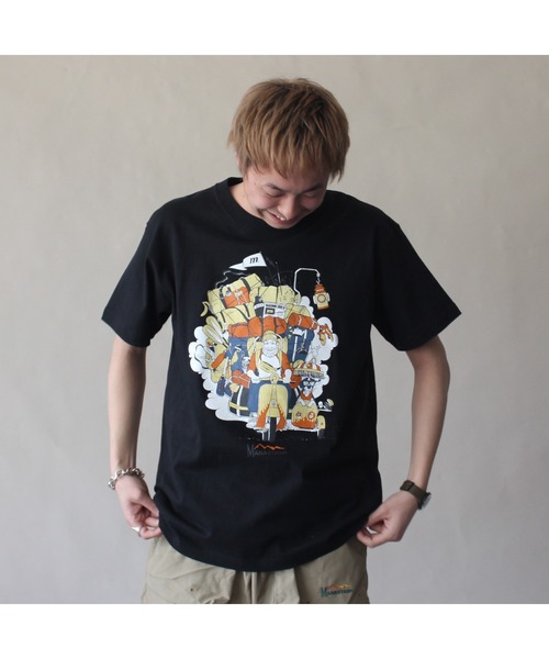 MANASTASH（マナスタッシュ）の「MANASTASH/マナスタッシュ　BENLAMB VESPA TEE ベンラムベスパティー（Tシャツ/カットソー・メンズ・ホワイト/ブラック・MEDIUM/LARGE/X-LARGE）」の3枚目の写真