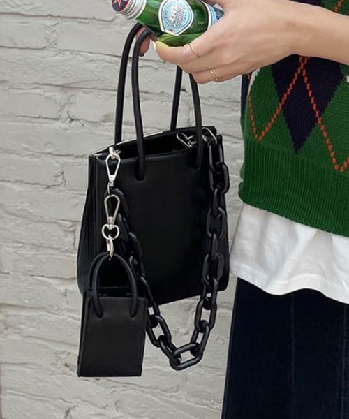 me+em select（ミームセレクト）の「ミニバッグ付き3wayショルダーバッグ（ショルダーバッグ・レディース・アイボリー/コーラルピンク/パープル/ブラック・FREE）」の2枚目の写真