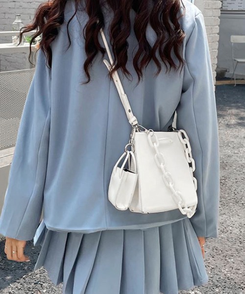 me+em select（ミームセレクト）の「ミニバッグ付き3wayショルダーバッグ（ショルダーバッグ・レディース・アイボリー/コーラルピンク/パープル/ブラック・FREE）」の14枚目の写真