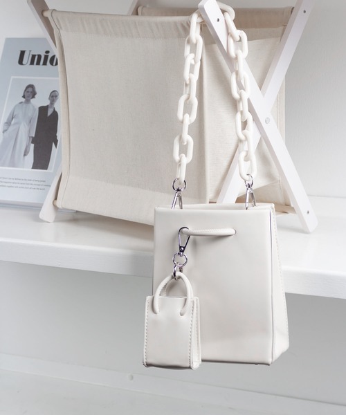 me+em select（ミームセレクト）の「ミニバッグ付き3wayショルダーバッグ（ショルダーバッグ・レディース・アイボリー/コーラルピンク/パープル/ブラック・FREE）」の17枚目の写真