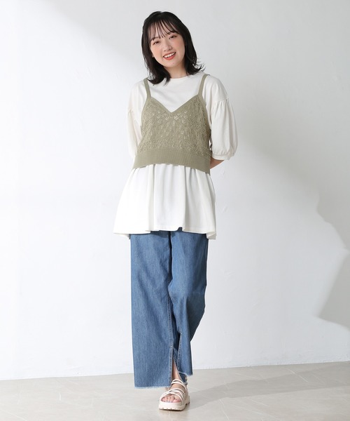 Honeys（ハニーズ）の「ビスチェ付チュニック（その他トップス・レディース・ブラック/ベージュ/グリーン系その他/ピンク系その他・S/M/L）」の14枚目の写真