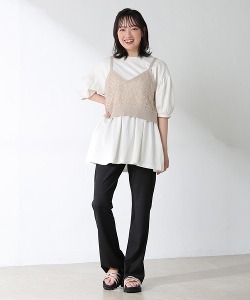 Honeys（ハニーズ）の「ビスチェ付チュニック（その他トップス・レディース・ブラック/ベージュ/グリーン系その他/ピンク系その他・S/M/L）」の18枚目の写真