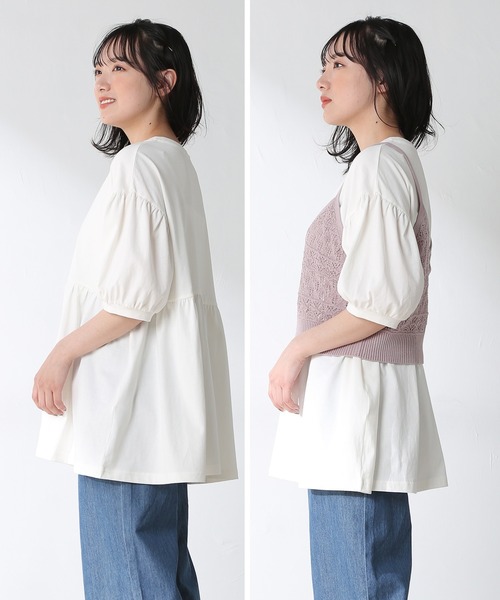 Honeys（ハニーズ）の「ビスチェ付チュニック（その他トップス・レディース・ブラック/ベージュ/グリーン系その他/ピンク系その他・S/M/L）」の9枚目の写真