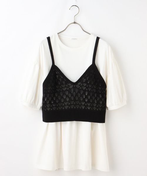 Honeys（ハニーズ）の「ビスチェ付チュニック（その他トップス・レディース・ブラック/ベージュ/グリーン系その他/ピンク系その他・S/M/L）」の6枚目の写真