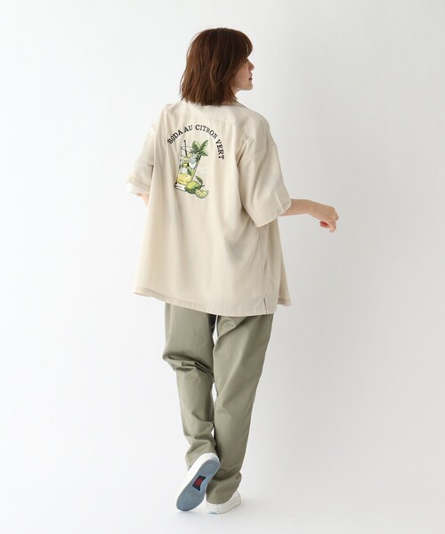BASECONTROL（ベースコントロール）の「◆ビッグシルエット カクテル刺繍 半袖ボタンシャツ（シャツ/ブラウス・レディース・ブラック/ライトグリーン/アイボリー・99）」の7枚目の写真