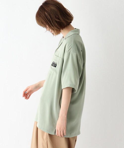 BASECONTROL（ベースコントロール）の「◆ビッグシルエット カクテル刺繍 半袖ボタンシャツ（シャツ/ブラウス・レディース・ブラック/ライトグリーン/アイボリー・99）」の15枚目の写真