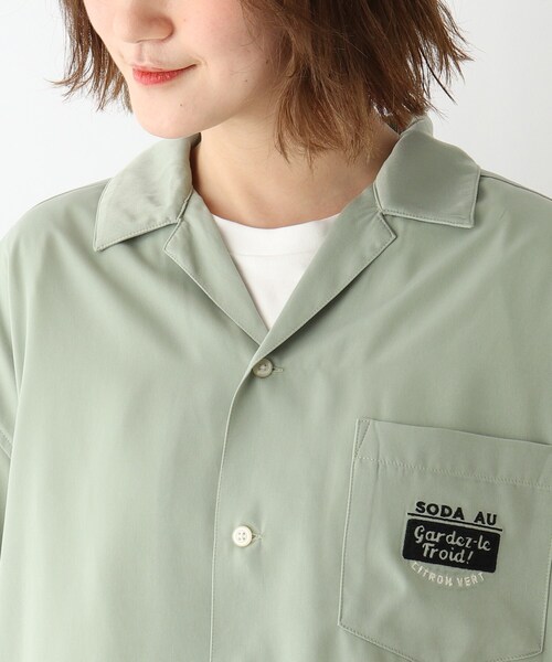 BASECONTROL（ベースコントロール）の「◆ビッグシルエット カクテル刺繍 半袖ボタンシャツ（シャツ/ブラウス・レディース・ブラック/ライトグリーン/アイボリー・99）」の10枚目の写真