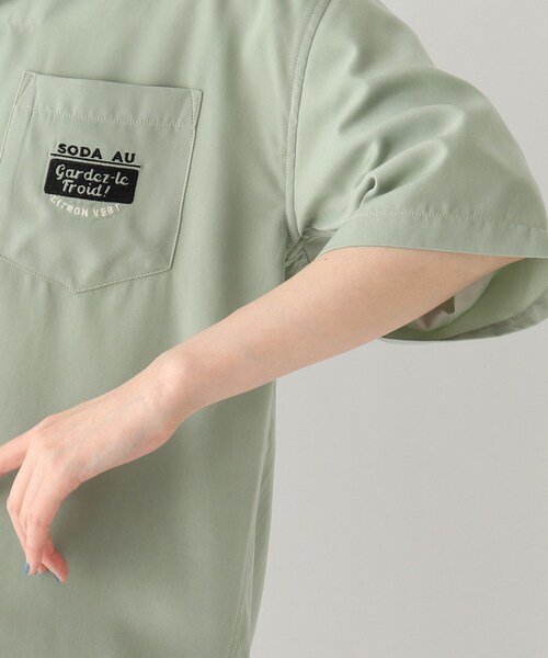 BASECONTROL（ベースコントロール）の「◆ビッグシルエット カクテル刺繍 半袖ボタンシャツ（シャツ/ブラウス・レディース・ブラック/ライトグリーン/アイボリー・99）」の8枚目の写真