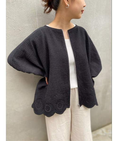 BEARDSLEY（ビアズリー）の「刺繍プルオーバーブラウス（シャツ/ブラウス・レディース・ホワイト/ブラック・FREE）」の6枚目の写真