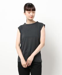 Whim Gazette | コットンリネン天竺ノースリーブカットソー(Tシャツ/カットソー)