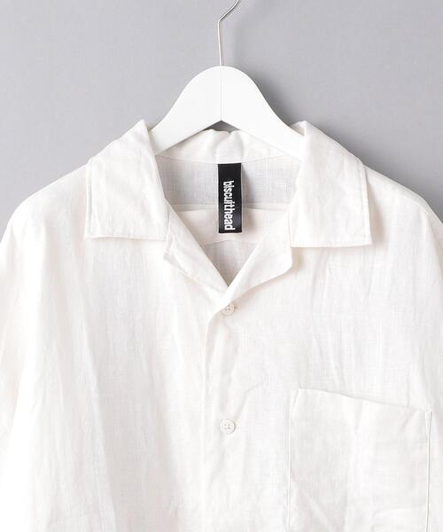 biscuithead（ビスケットヘッド）の「＜biscuithead (ビスケットヘッド) ＞ オープンカラーショートスリーブ（シャツ/ブラウス・メンズ・ホワイト・MEDIUM）」の9枚目の写真