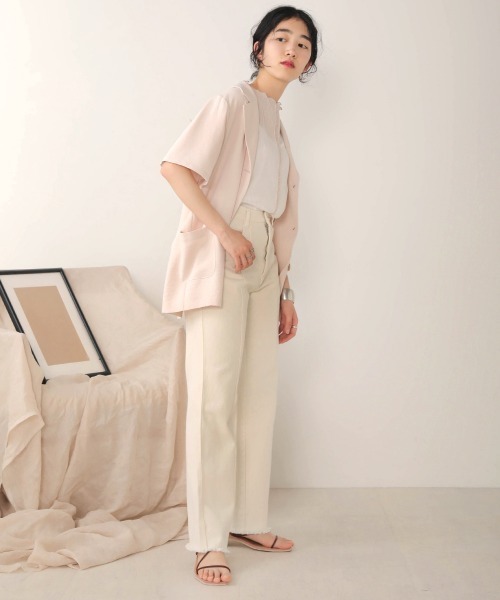 Bab（バブ）の「【WEB限定】裾フリンジフレアデニムパンツ（デニムパンツ・レディース・アイボリー/ライトグレー/ブルー/ライトブルー・S/M）」の17枚目の写真