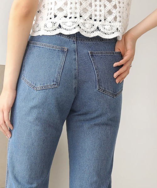 Bab（バブ）の「【WEB限定】裾フリンジフレアデニムパンツ（デニムパンツ・レディース・アイボリー/ライトグレー/ブルー/ライトブルー・S/M）」の11枚目の写真