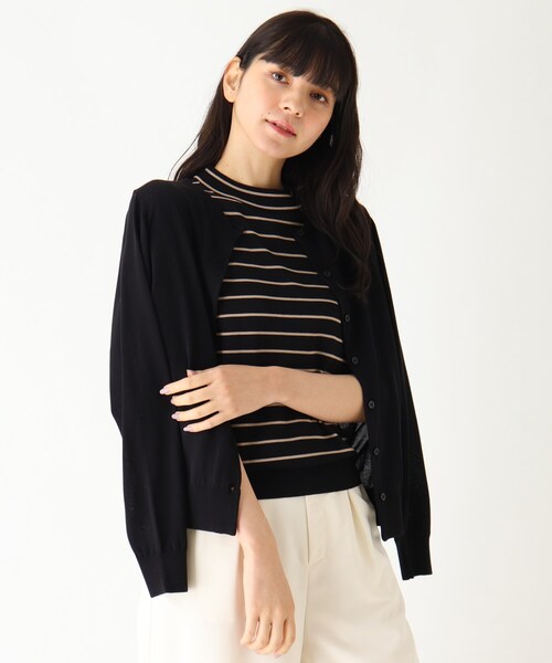 SOUP（スープ）の「◆【大きいサイズあり・13号・15号】UVカット機能付きカーディガン（カーディガン/ボレロ・レディース・ライトグレー/ブラック/ネイビー/カーキ/サンドベージュ/ライトパープル/ベビーピンク/ホワイト系5/ブラック系2/ネイビー系2・11/09/13/15 ）」の3枚目の写真