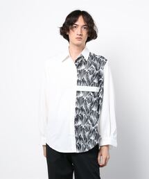 endevice（エンデヴァイス）の「オーバーサイズ アシンメトリー プリント シャツ（シャツ/ブラウス・メンズ）」
