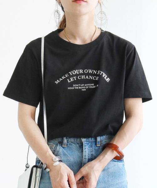 reca（レカ）の「箔プリントTシャツ（Tシャツ/カットソー・レディース・ホワイト/ブラック/イエロー/ミント・FREE）」の3枚目の写真
