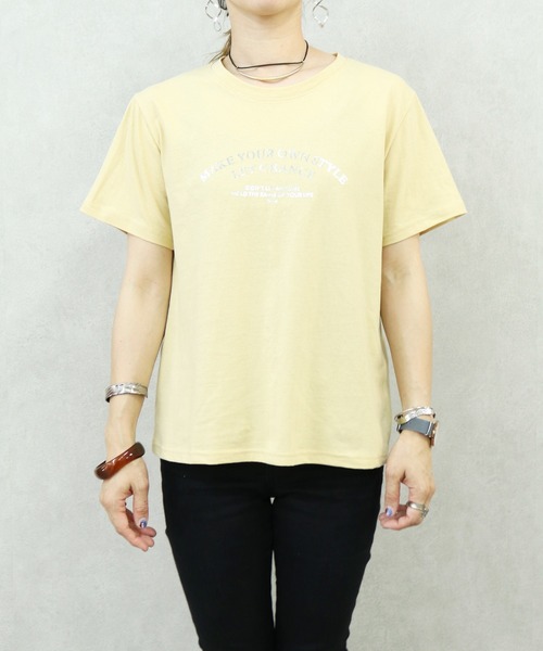 reca（レカ）の「箔プリントTシャツ（Tシャツ/カットソー・レディース・ホワイト/ブラック/イエロー/ミント・FREE）」の12枚目の写真