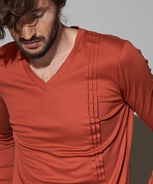 NO ID.(ノーアイディ)の「mlt3455-ギザリヨセルピンタックロンT(Tシャツ/カットソー・メンズ・グレー/ホワイト/ブラック・2/1)」の19枚目の写真