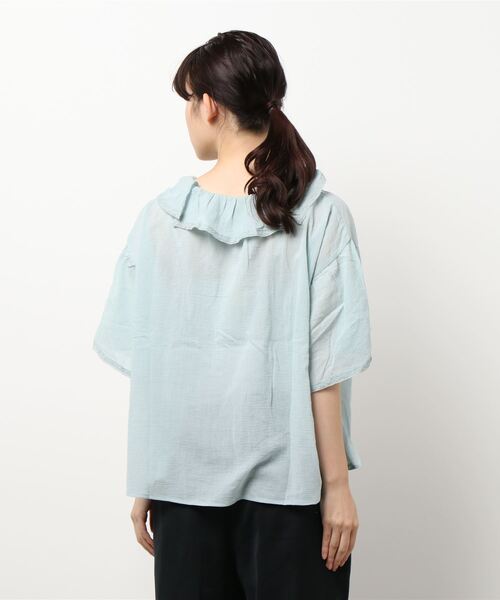 Samansa Mos2(サマンサ モスモス)の「フリル衿ブラウス(シャツ/ブラウス・レディース・キナリ/イエロー/ミント/ブラック・フリ-)」の5枚目の写真