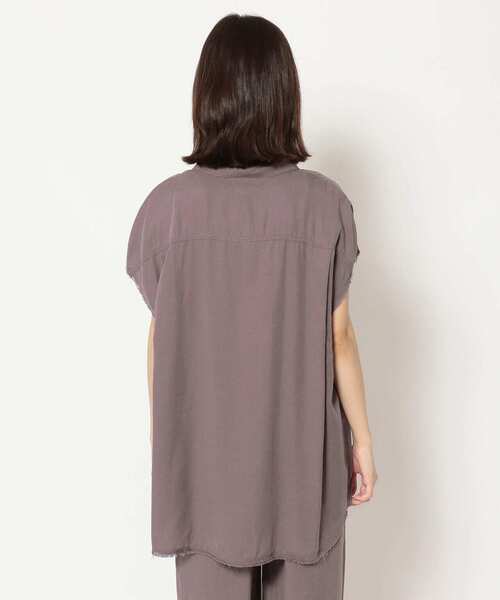 DROIT BELLO（ドロイトベロ）の「DROIT BELLO（ドロイトベロ）加工スリーブレスシャツ（シャツ/ブラウス・レディース・パープル/ブラック・FREE）」の5枚目の写真