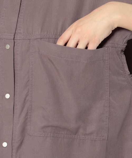 DROIT BELLO（ドロイトベロ）の「DROIT BELLO（ドロイトベロ）加工スリーブレスシャツ（シャツ/ブラウス・レディース・パープル/ブラック・FREE）」の7枚目の写真