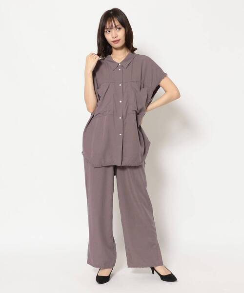 DROIT BELLO（ドロイトベロ）の「DROIT BELLO（ドロイトベロ）加工スリーブレスシャツ（シャツ/ブラウス・レディース・パープル/ブラック・FREE）」の11枚目の写真