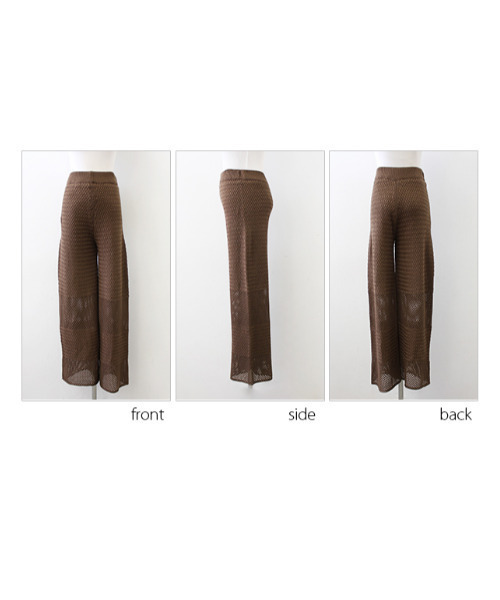 MODE ROBE(モードローブ)の「透かし編みニットワイドパンツ(その他パンツ・レディース・ブラウン/アイボリー・FREE)」の22枚目の写真